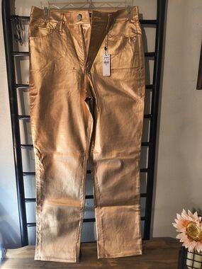 Women's Express Metallic Gold Trousers